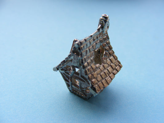 CHIM Sterling Silver Charm Haunted house opens to a Ghost