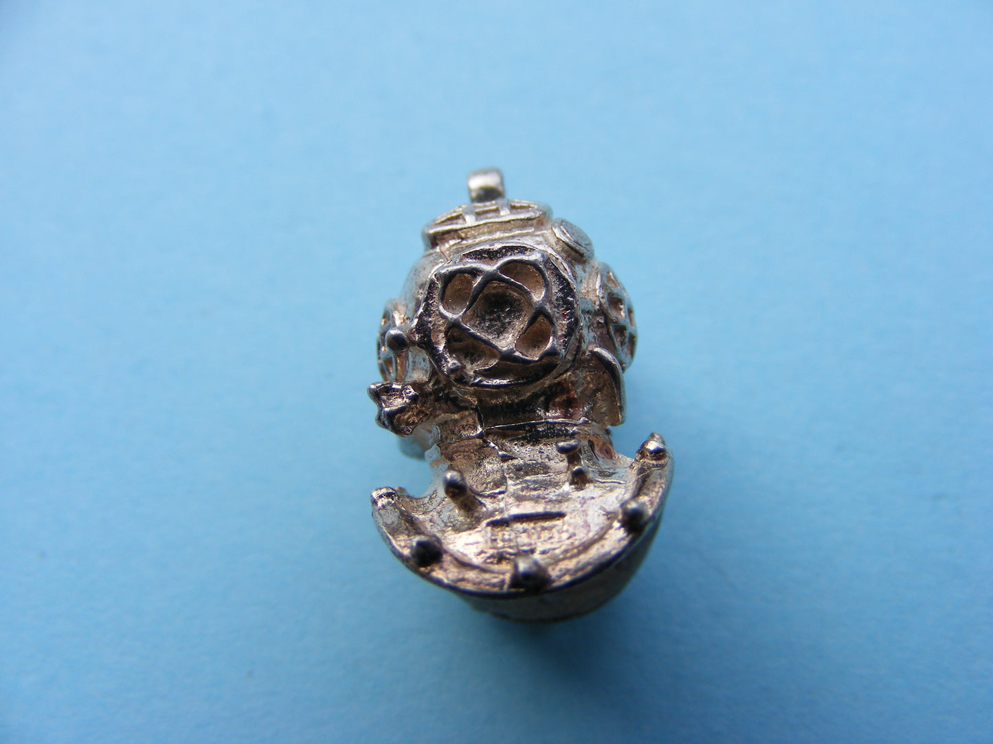 CHIM Vintage Sterling Silver Charm Deep Sea Divers Helmet