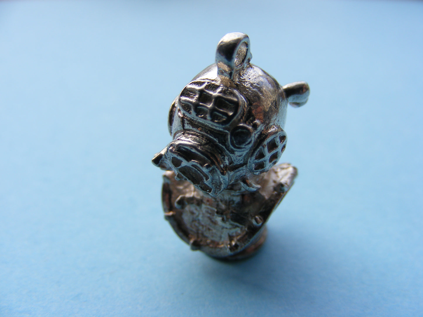 CHIM Vintage Sterling Silver Charm Deep Sea Divers Helmet