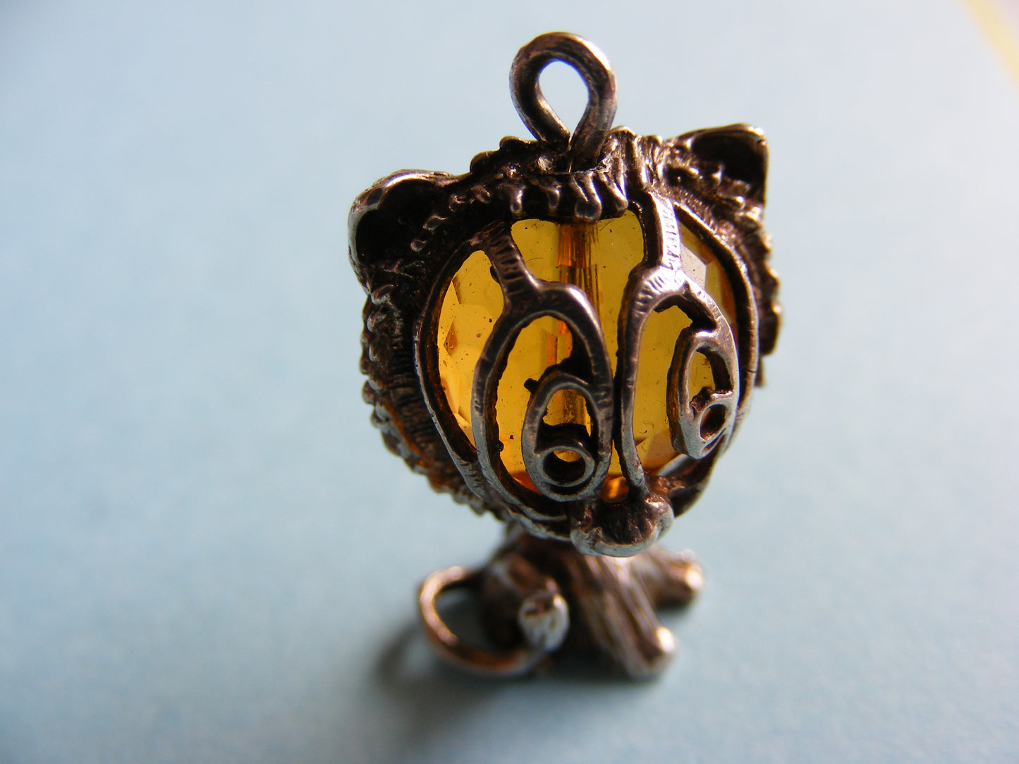 CHIM Vintage Sterling Silver Charm Crystal Leo Lion (B)